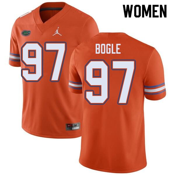 NCAA Florida Gators Khris Bogle Women's #97 Jordan Brand Orange Stitched Authentic College Football Jersey ELH7764MC